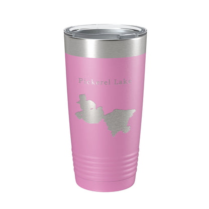 Pickerel Lake Map Tumbler Travel Mug Insulated Laser Engraved Coffee Cup Wisconsin 20 oz-14