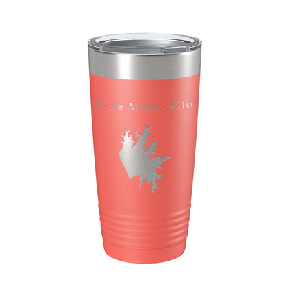 Lake Monticello Map Tumbler Travel Mug Insulated Laser Engraved Coffee Cup Arkansas 20 oz-20