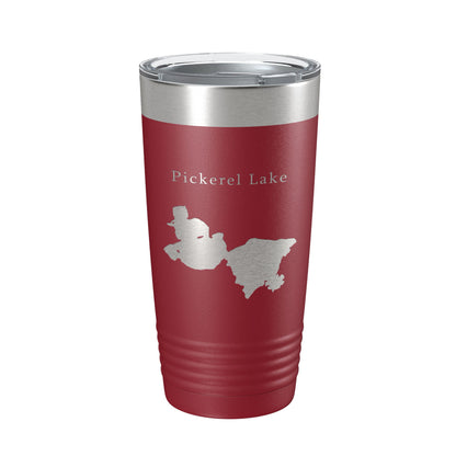 Pickerel Lake Map Tumbler Travel Mug Insulated Laser Engraved Coffee Cup Wisconsin 20 oz-18