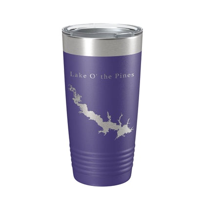 Lake O' the Pines Map Tumbler Travel Mug Insulated Laser Engraved Coffee Cup Texas 20 oz-15