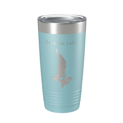Jackson Lake Map Tumbler Travel Mug Insulated Laser Engraved Coffee Cup Grand Teton Wyoming 20 oz-13