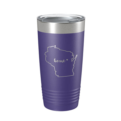 Wisconsin Tumbler Home State Travel Mug Insulated Laser Engraved Map Coffee Cup 20 oz-15