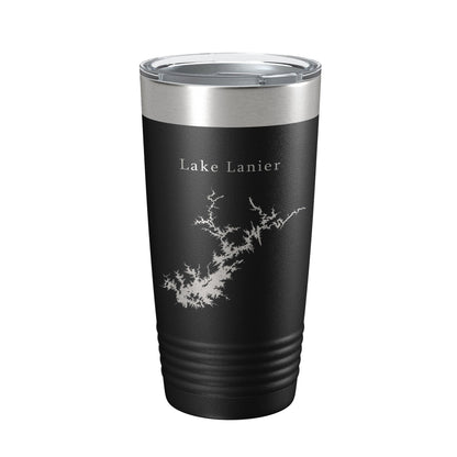Lake Lanier Map Tumbler Travel Mug Insulated Laser Engraved Coffee Cup Sidney Georgia 20 oz-0
