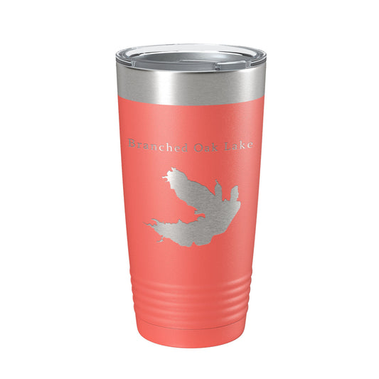 Branched Oak Lake Map Tumbler Travel Mug Insulated Laser Engraved Coffee Cup Nebraska 20 oz-20