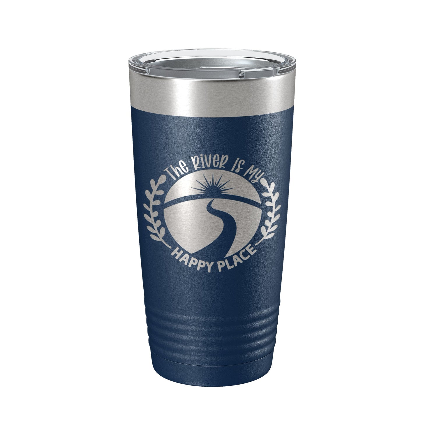 River Is My Happy Place Tumbler Travel Mug Insulated Laser Engraved Coffee Cup Birthday Float Trips Party Gift 20 oz-2