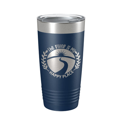 River Is My Happy Place Tumbler Travel Mug Insulated Laser Engraved Coffee Cup Birthday Float Trips Party Gift 20 oz-8