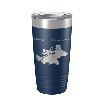 Thousand Island Lake Cisco Chain Map Tumbler Travel Mug Insulated Laser Engraved Coffee Cup Michigan 20 oz-8