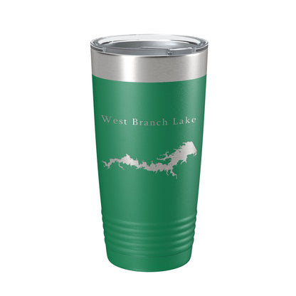 West Branch Lake Map Tumbler Travel Mug Insulated Laser Engraved Coffee Cup Ohio 20 oz-9
