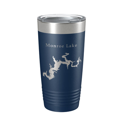 Monroe Lake Map Tumbler Travel Mug Insulated Laser Engraved Coffee Cup Indiana 20 oz-8