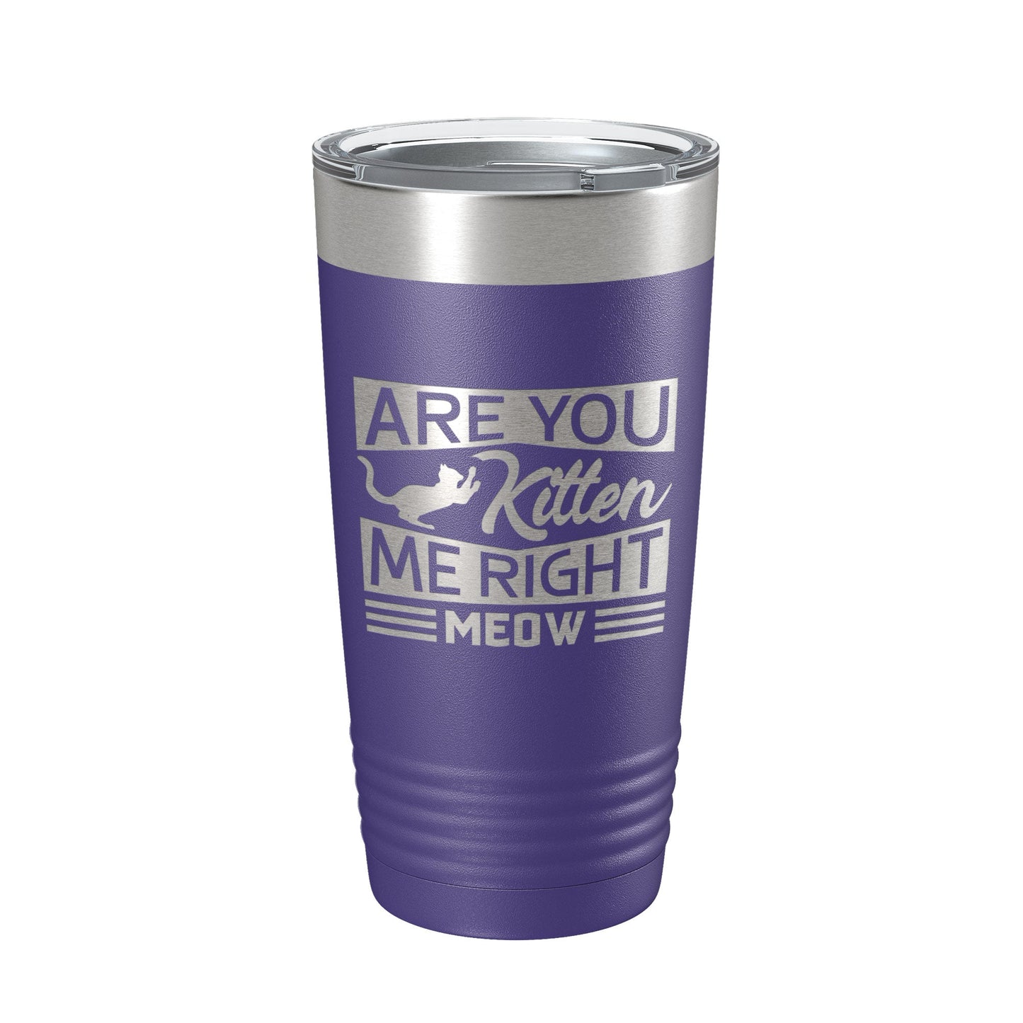 Are You Kitten Me Right Meow Tumbler Travel Mug Funny Cat Lover Gift Insulated Laser Engraved Coffee Cup 20 oz-15