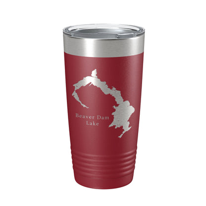 Beaver Dam Lake Map Tumbler Travel Mug Insulated Laser Engraved Coffee Cup Wisconsin 20 oz-18