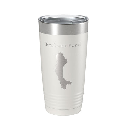 Embden Pond Tumbler Lake Map Travel Mug Insulated Laser Engraved Coffee Cup Maine 20 oz-1