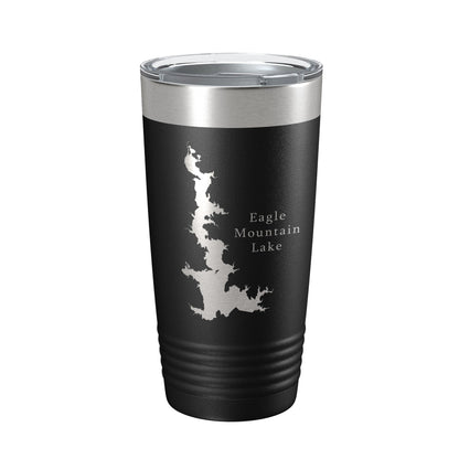 Eagle Mountain Lake Map Tumbler Travel Mug Insulated Laser Engraved Coffee Cup Texas 20 oz-0