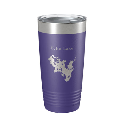 Echo Lake Map Tumbler Travel Mug Insulated Laser Engraved Coffee Cup Montana 20 oz-15