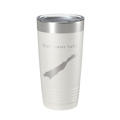 Coldwater Lake Map Tumbler Travel Mug Insulated Laser Engraved Coffee Cup Washington 20 oz-1