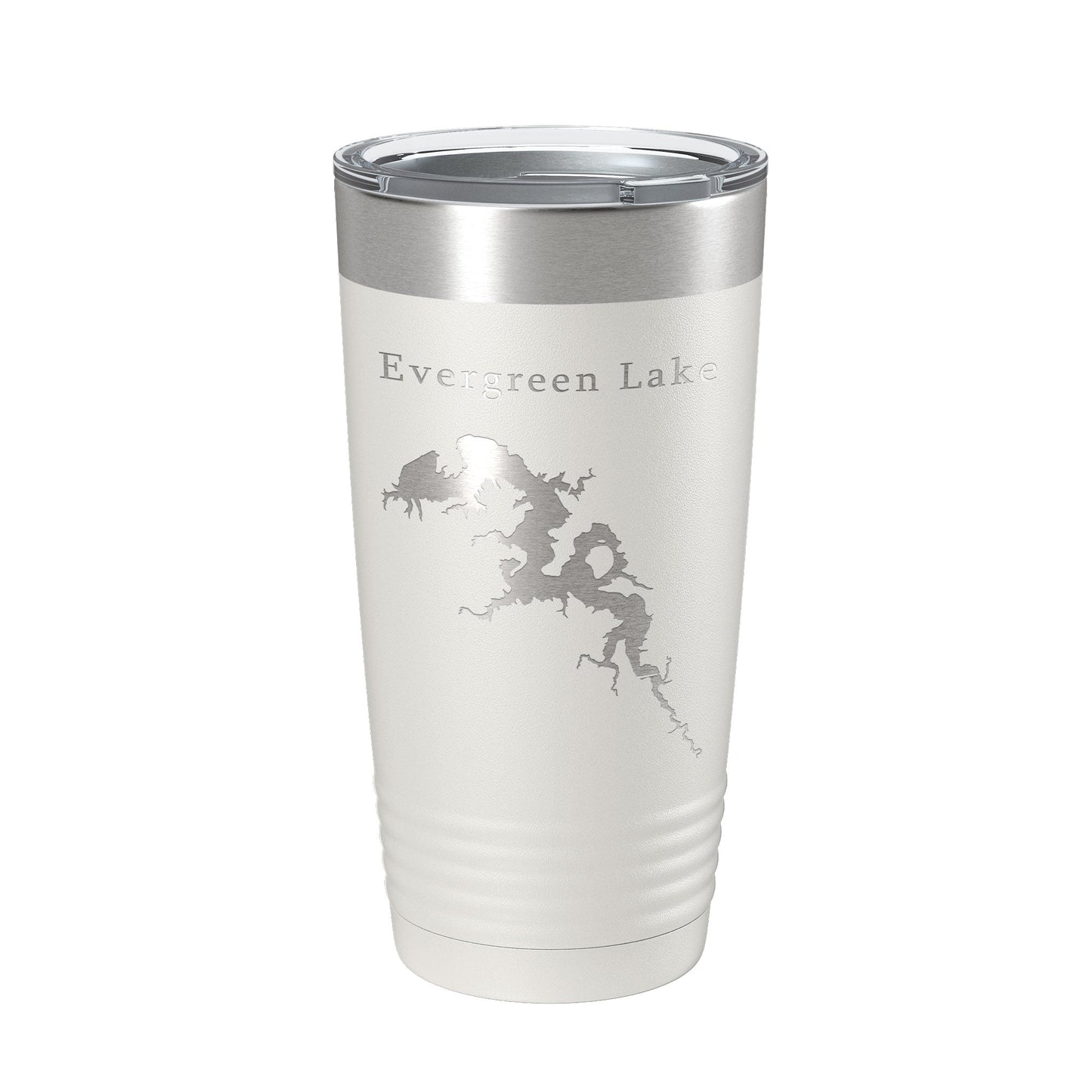 Evergreen Lake Map Tumbler Travel Mug Insulated Laser Engraved Coffee Cup Illinois 20 oz-7