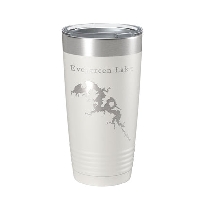 Evergreen Lake Map Tumbler Travel Mug Insulated Laser Engraved Coffee Cup Illinois 20 oz-7