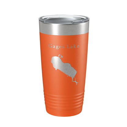 Gages Lake Map Tumbler Travel Mug Insulated Laser Engraved Coffee Cup Illinois 20 oz-17