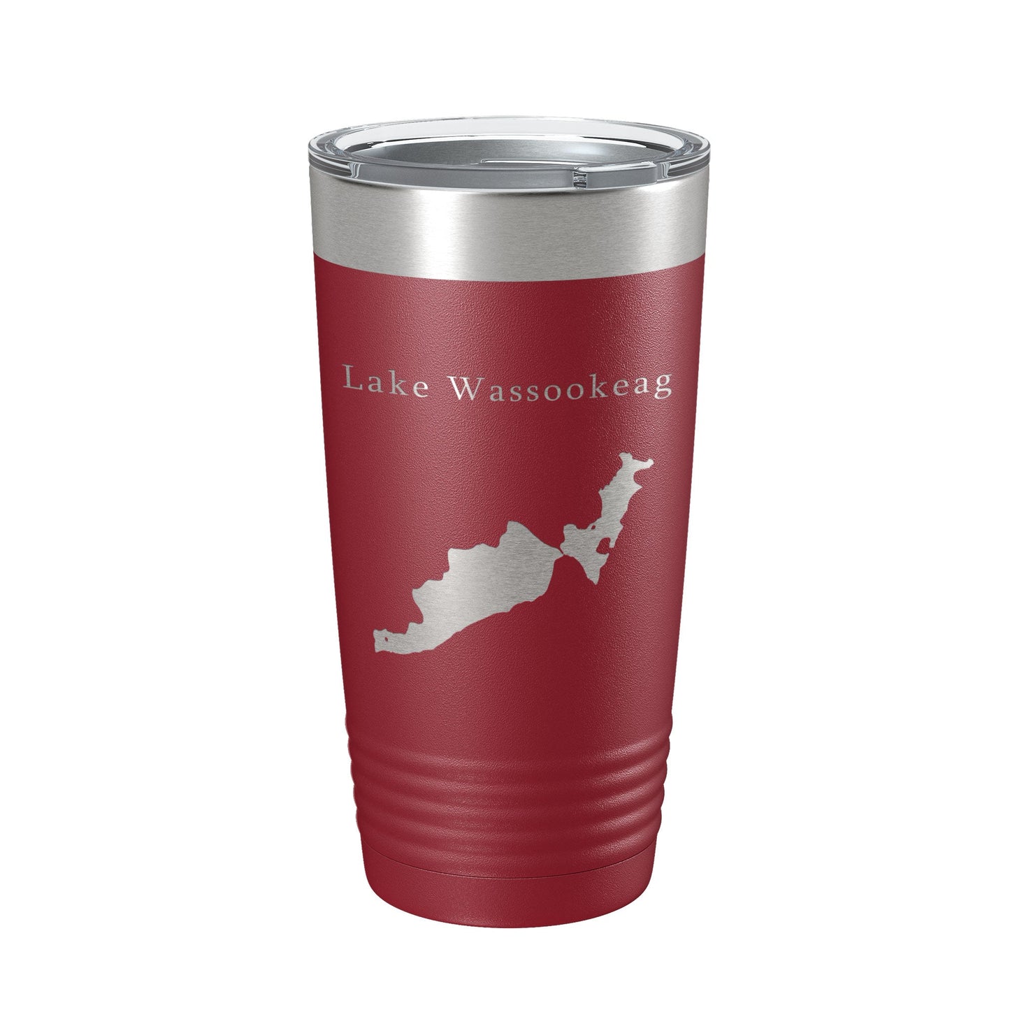 Lake Wassookeag Map Tumbler Travel Mug Insulated Laser Engraved Coffee Cup Maine 20 oz-18