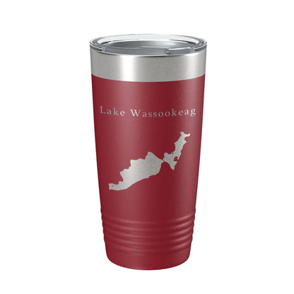 Lake Wassookeag Map Tumbler Travel Mug Insulated Laser Engraved Coffee Cup Maine 20 oz-18