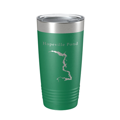 Hopeville Pond Tumbler Lake Map Travel Mug Insulated Laser Engraved Coffee Cup Connecticut 20 oz-9