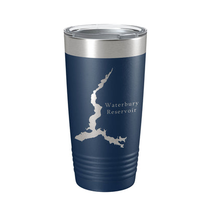 Waterbury Reservoir Tumbler Lake Map Travel Mug Insulated Laser Engraved Coffee Cup Vermont 20 oz-8