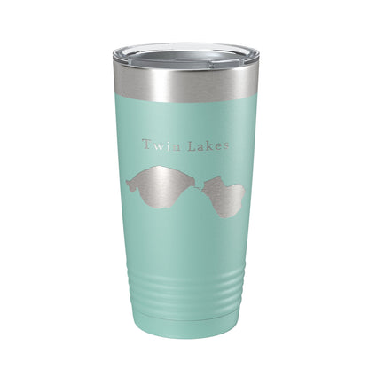 Twin Lakes Map Tumbler Travel Mug Insulated Laser Engraved Coffee Cup Lewiston Montmorency County Michigan 20 oz-12