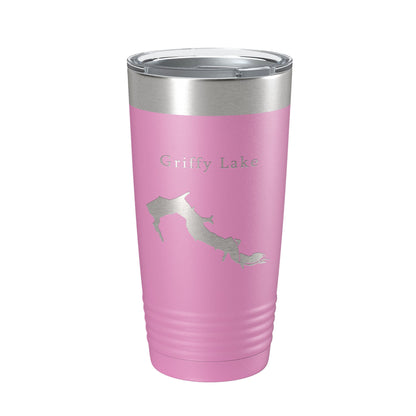 Griffy Lake Map Tumbler Travel Mug Insulated Laser Engraved Coffee Cup Indiana 20 oz-14