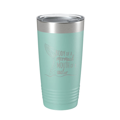 Funny Tumbler Gift for Women Body of a Mermaid Mouth of a Sailor Travel Mug Insulated Laser Engraved Coffee Cup Present Best Friend Sister 20 oz-12