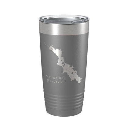 Saugatuck Reservoir Tumbler Lake Map Travel Mug Insulated Laser Engraved Coffee Cup Connecticut 20 oz-16