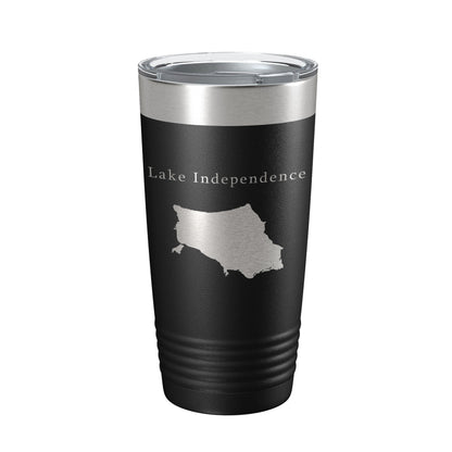 Lake Independence Map Tumbler Travel Mug Insulated Laser Engraved Coffee Cup Michigan 20 oz-5