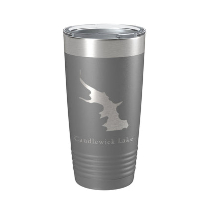 Candlewick Lake Map Tumbler Travel Mug Insulated Laser Engraved Coffee Cup Illinois 20 oz-16