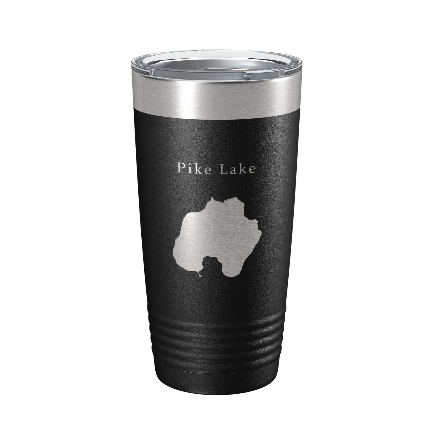 Pike Lake Map Tumbler Travel Mug Insulated Laser Engraved Coffee Cup Washington County Wisconsin 20 oz-0