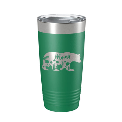 Mama Bear Tumbler Travel Mug Insulated Laser Engraved Coffee Cup Momma Mama Gift Mother's Day Floral 20 oz-9