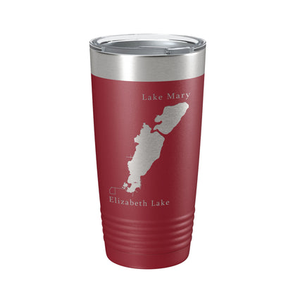 Lakes Mary & Elizabeth Map Tumbler Travel Mug Insulated Laser Engraved Coffee Cup Illinois Wisconsin 20 oz-18