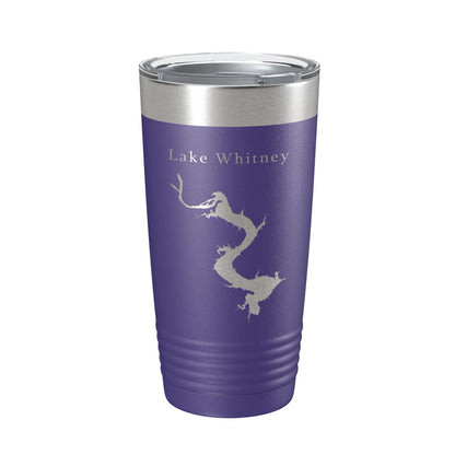 Lake Whitney Map Tumbler Travel Mug Insulated Laser Engraved Coffee Cup Texas 20 oz-15
