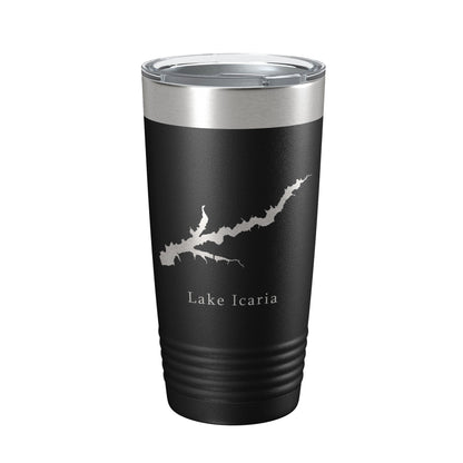 Lake Icaria Map Tumbler Travel Mug Insulated Laser Engraved Coffee Cup Iowa 20 oz-0