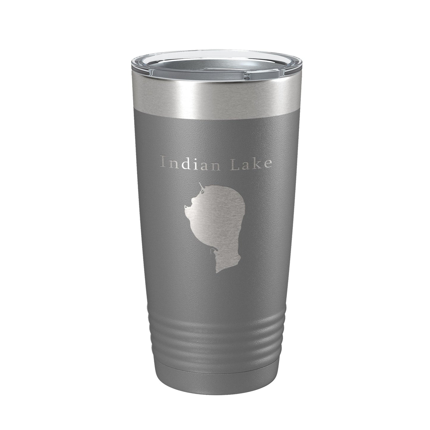 Indian Lake Map Tumbler Travel Mug Insulated Laser Engraved Coffee Cup Silver Creek Township Michigan 20 oz-16