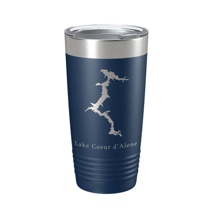 Lake Coeur d'Alene Map Tumbler Travel Mug Insulated Laser Engraved Coffee Cup Idaho 20 oz-8