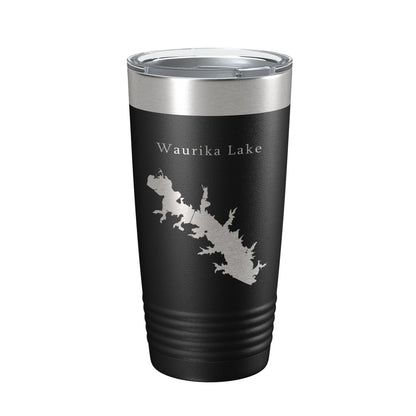 Waurika Lake Map Tumbler Travel Mug Insulated Laser Engraved Coffee Cup Oklahoma 20 oz-0