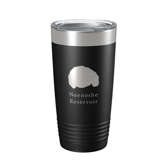 Neenoshe Reservoir Tumbler Lake Map Travel Mug Insulated Laser Engraved Coffee Cup Colorado 20 oz-0