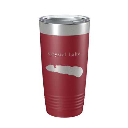 Crystal Lake Map Tumbler Travel Mug Insulated Laser Engraved Coffee Cup Illinois 20 oz-18
