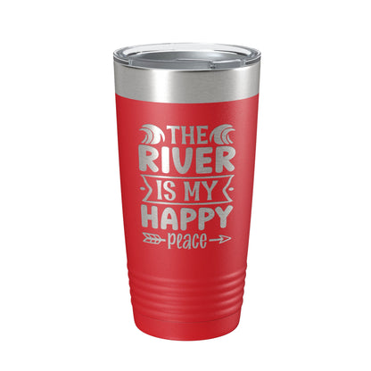 The River Is My Happy Place Tumbler Travel Mug Insulated Laser Engraved Coffee Cup for Float Trip Party Gift 20 oz-10