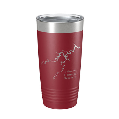 John W. Flannagan Reservoir Tumbler Lake Map Travel Mug Insulated Laser Engraved Coffee Cup Virginia 20 oz-18