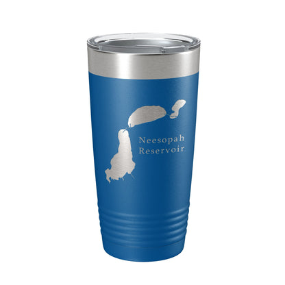 Neesopah Reservoir Tumbler Lake Map Travel Mug Insulated Laser Engraved Coffee Cup Colorado 20 oz-6