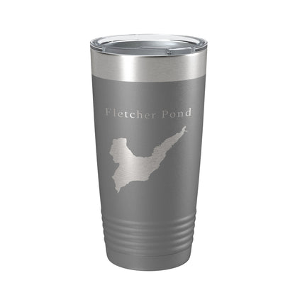 Fletcher Pond Tumbler Lake Map Travel Mug Insulated Laser Engraved Coffee Cup Michigan 20 oz-16