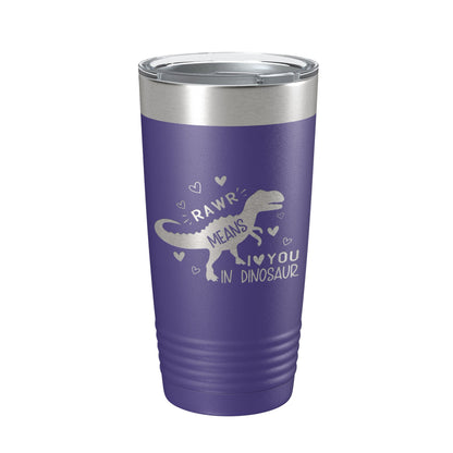 Dinosaur Tumbler Rawr Means I <3 You In Dinosaur Travel Mug Insulated Laser Engraved Coffee Cup 20 oz-15
