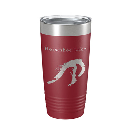 Horseshoe Lake Map Tumbler Travel Mug Insulated Laser Engraved Coffee Cup St. Louis Illinois 20 oz-18