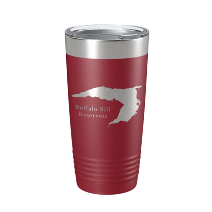 Buffalo Bill Reservoir Tumbler Lake Map Travel Mug Insulated Laser Engraved Coffee Cup Wyoming 20 oz-18