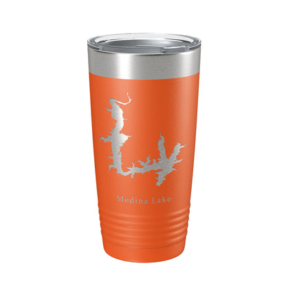 Medina Lake Map Tumbler Travel Mug Insulated Laser Engraved Coffee Cup Texas 20 oz-17